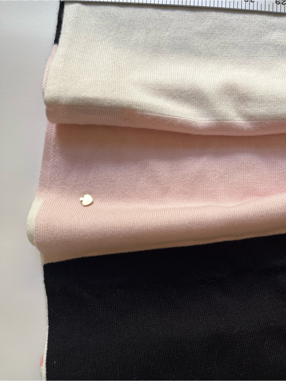 kate spade Cream & Light Pink Striped Knit Scarf
